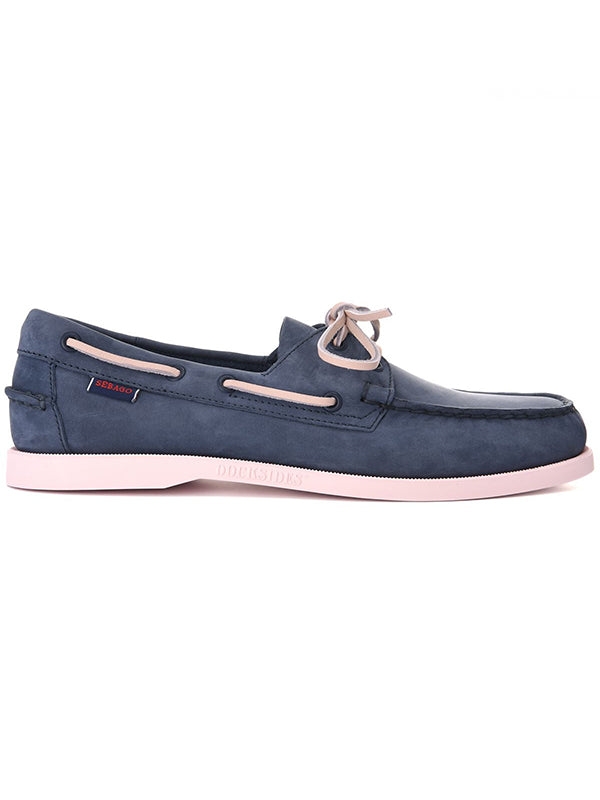 SEBAGO Chaussures Docksides couleur bleu marine / rose